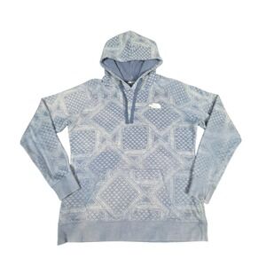 The North‎ Face Womens Large Hoodie Pullover Blue Geometric Print Hooded